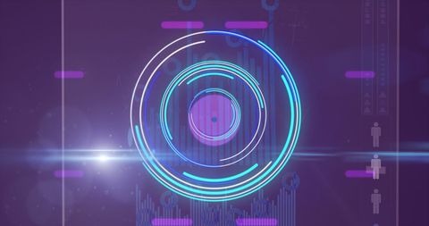 Futuristic Digital Interface with Vibrant Processing Circle - Download Free Stock Images Pikwizard.com