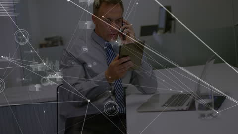 Business Professional Integrating Advanced Network Technology