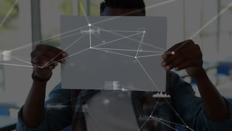 Student Holding Digital Network Connection Card