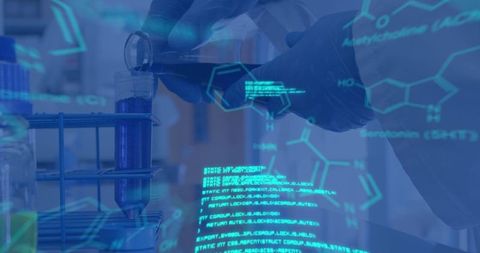 Scientist analyzing sample with emerging chemical data visualization