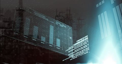 Futuristic Data Processing Over Cityscape with Digital Interface - Download Free Stock Images Pikwizard.com