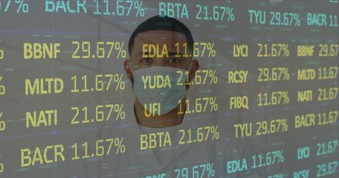 Masked Professional Analyzing Stock Market Data