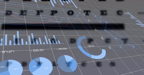 Financial Data and Charts Overlaying Ophthalmic Board - Download Free Stock Images Pikwizard.com