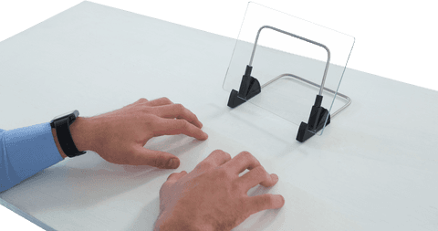 Transparent glass interface with invisible typing gesture