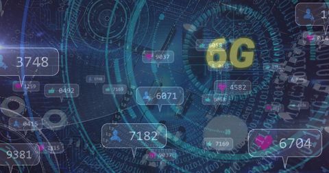Futuristic 6G Network with Social Media Interface - Download Free Stock Images Pikwizard.com