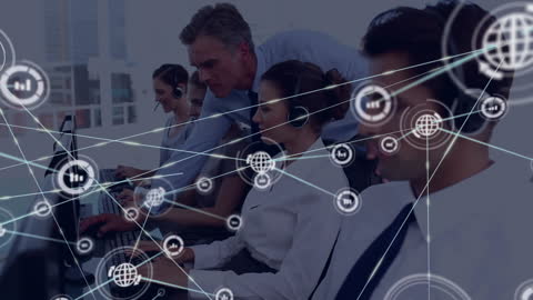 Businessman Training Executives in Tech-Driven Office