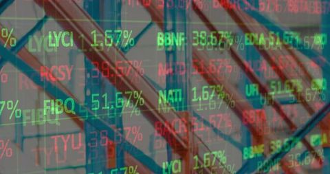 Stock Market Display Blending with Industrial Background - Download Free Stock Images Pikwizard.com
