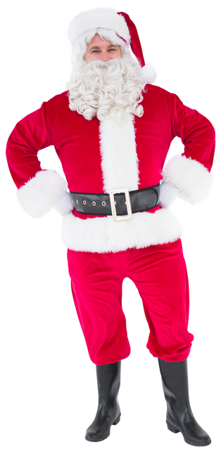 Transparent Santa Claus Posing with Hands on Hips - Download Free Stock Videos Pikwizard.com