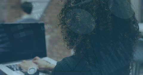 Focus on Data Processing by Engaged Professional Woman