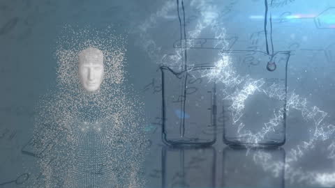 Digital Human with Science Elements in Futuristic Concept