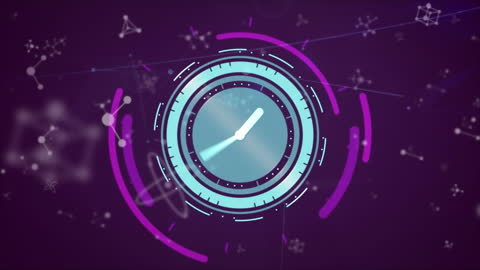 Futuristic Digital Clock with Abstract Science and Technology Background
