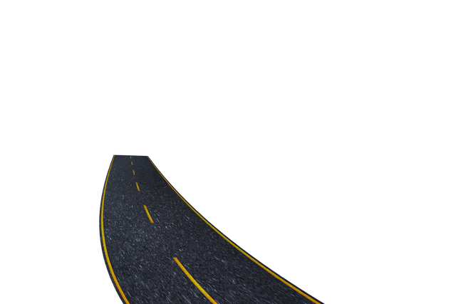 Curved Asphalt Road with Yellow Lines on Transparent Background - Download Free Stock Videos Pikwizard.com