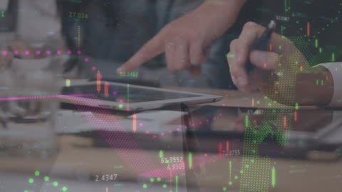 Hands with Tablet for Financial Analysis and Data Strategy