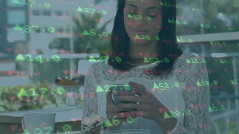 Person Visualizing Stock Market Data on Smartphone