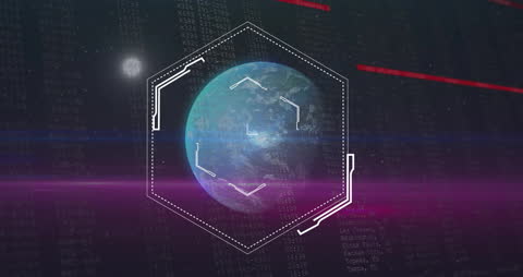 Digital Interface Animation with Scanning Globe