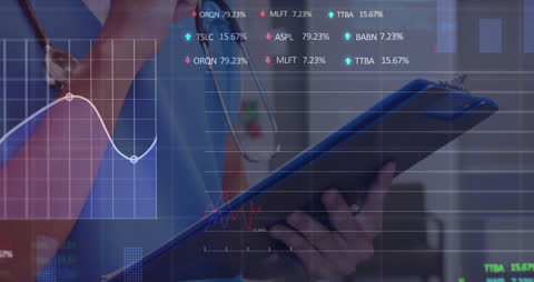 Doctor Analyzing Healthcare Data with Digital Interface
