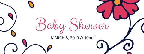 Whimsical Floral Baby Shower Invitation - Download Free Stock Templates Pikwizard.com