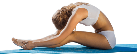 Caucasian Woman Stretching on Transparent Background for Fitness
