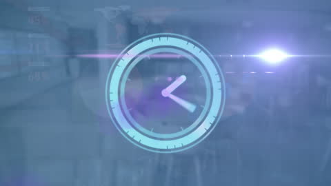 Fast-Forward Clock Animation with Financial Data Overlay