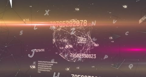 Abstract Digital Data Flow with Floating Letters - Download Free Stock Images Pikwizard.com