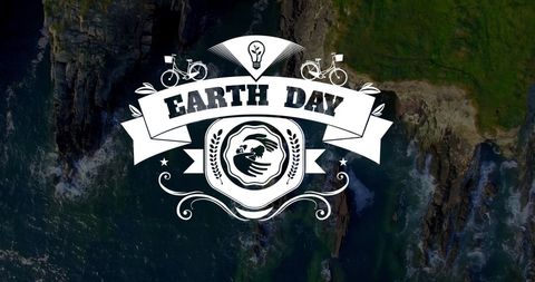 Creative Earth Day Design Over Nature Landscape