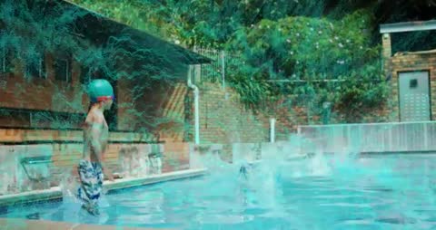 Kids Diving into Pool with Energetic Animated Splashes