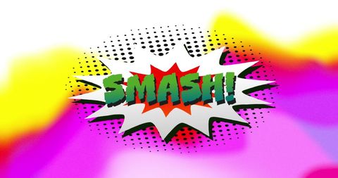 Vibrant Smash Text in Comic Style Pop Art Design