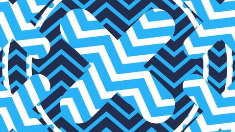 Abstract Geometric Pattern with Chevron Shapes in Blue