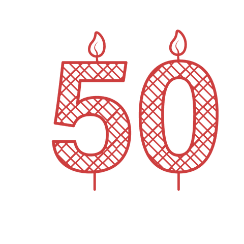 Transparent Red Patterned 50th Birthday Candle Illustration - Download Free Stock Videos Pikwizard.com