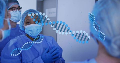 Preparing surgical team in or anteroom with dna hologram overlay for genomic medicine