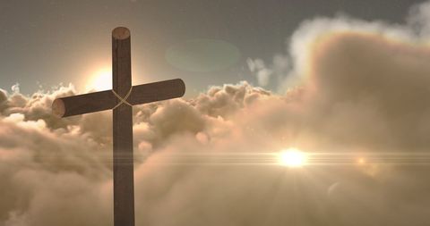 Cross in Serene Clouds Symbolizing Faith and Hope - Download Free Stock Images Pikwizard.com