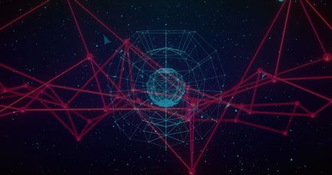 abstract futuristic digital network with wireframe sphere - Download Free Stock Images Pikwizard.com