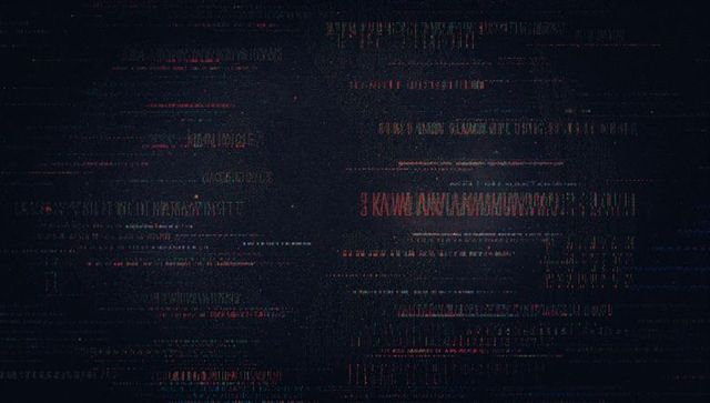 Futuristic Digital Interface with Glitching Code