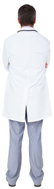 Transparent Male Doctor Standing Back Healthcare Vector - Download Free Stock Videos Pikwizard.com