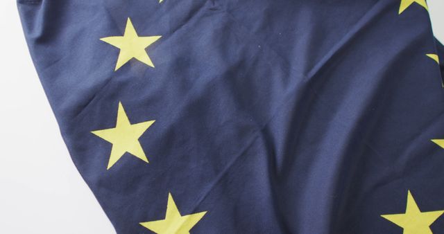 Wrinkled European Union Flag with Yellow Stars - Download Free Stock Images Pikwizard.com