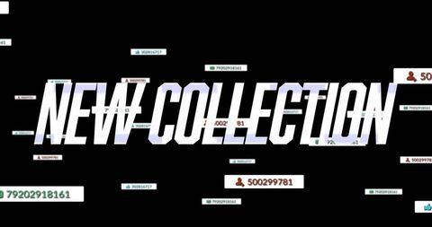 New collection announcement with social media engagement icons