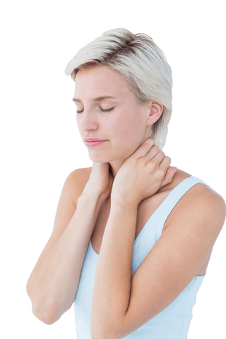 transparent image of woman experiencing neck pain - Download Free Stock Videos Pikwizard.com