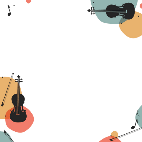 Violin Silhouettes with Musical Notes and Colorful Circles on Transparent Background - Download Free Stock Videos Pikwizard.com