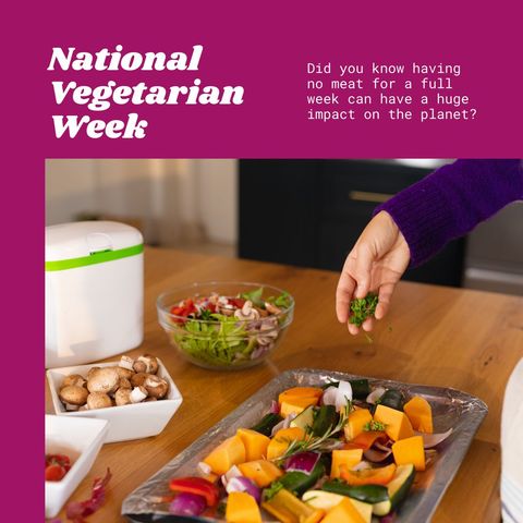 Promoting Vegetarianism for National Vegetarian Week Celebration - Download Free Stock Templates Pikwizard.com