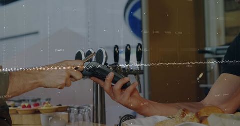 Contactless Payment with Overlay of Digital Data Graphics - Download Free Stock Images Pikwizard.com