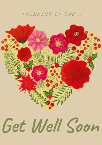 Heart-Shaped Floral Care Arrangement for Cheerful Healing - Download Free Stock Templates Pikwizard.com