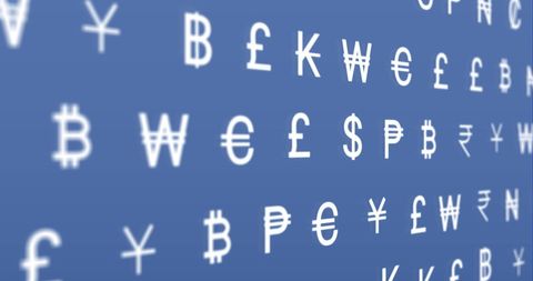 Global Currency Symbols Floating on Blue Background - Download Free Stock Images Pikwizard.com