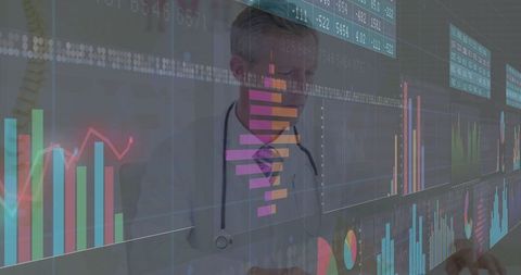 Doctor Utilizing Digital Analytics Tools in Modern Healthcare Environment