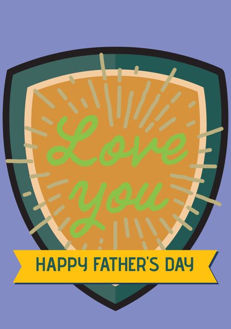 Happy Father's Day Shield Design with Love You Message - Download Free Stock Videos Pikwizard.com