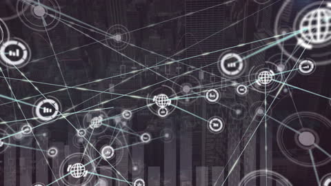 Abstract Digital Network With Data Icons for Business Technology