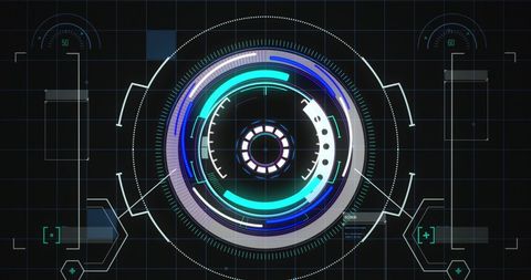 Futuristic Digital Interface with Circular Data Elements - Download Free Stock Images Pikwizard.com