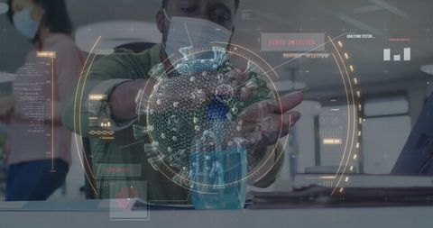 Colleagues in Modern Office Collaborating with Digital Interface