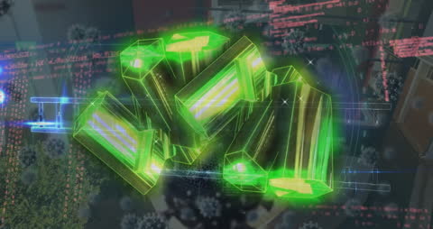 Futuristic Technology Abstract with Neon Mathematical Elements