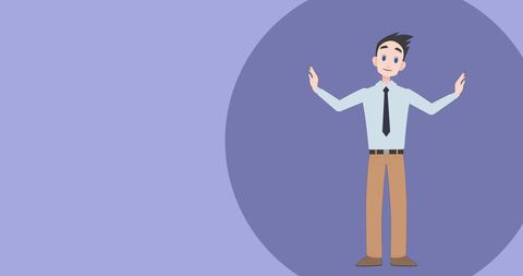 Animated Businessman Presenting on Blue Background - Download Free Stock Images Pikwizard.com