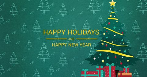 Festive Christmas Tree with Holiday Greetings Background - Download Free Stock Images Pikwizard.com